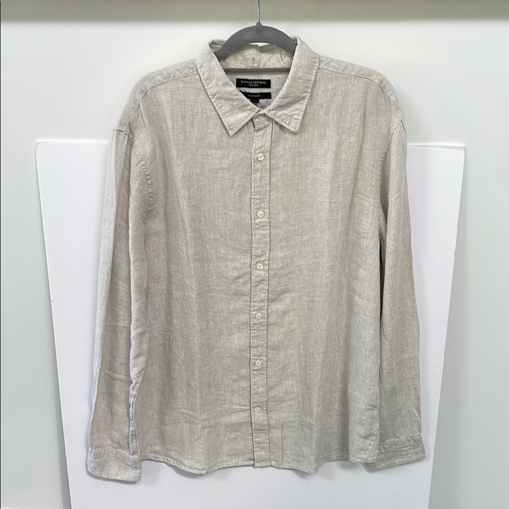 Banana Republic Tan Casual Button Down Shirt